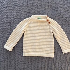 Baby Soft Wool Scandinavian Style Cream Striped Sweater
